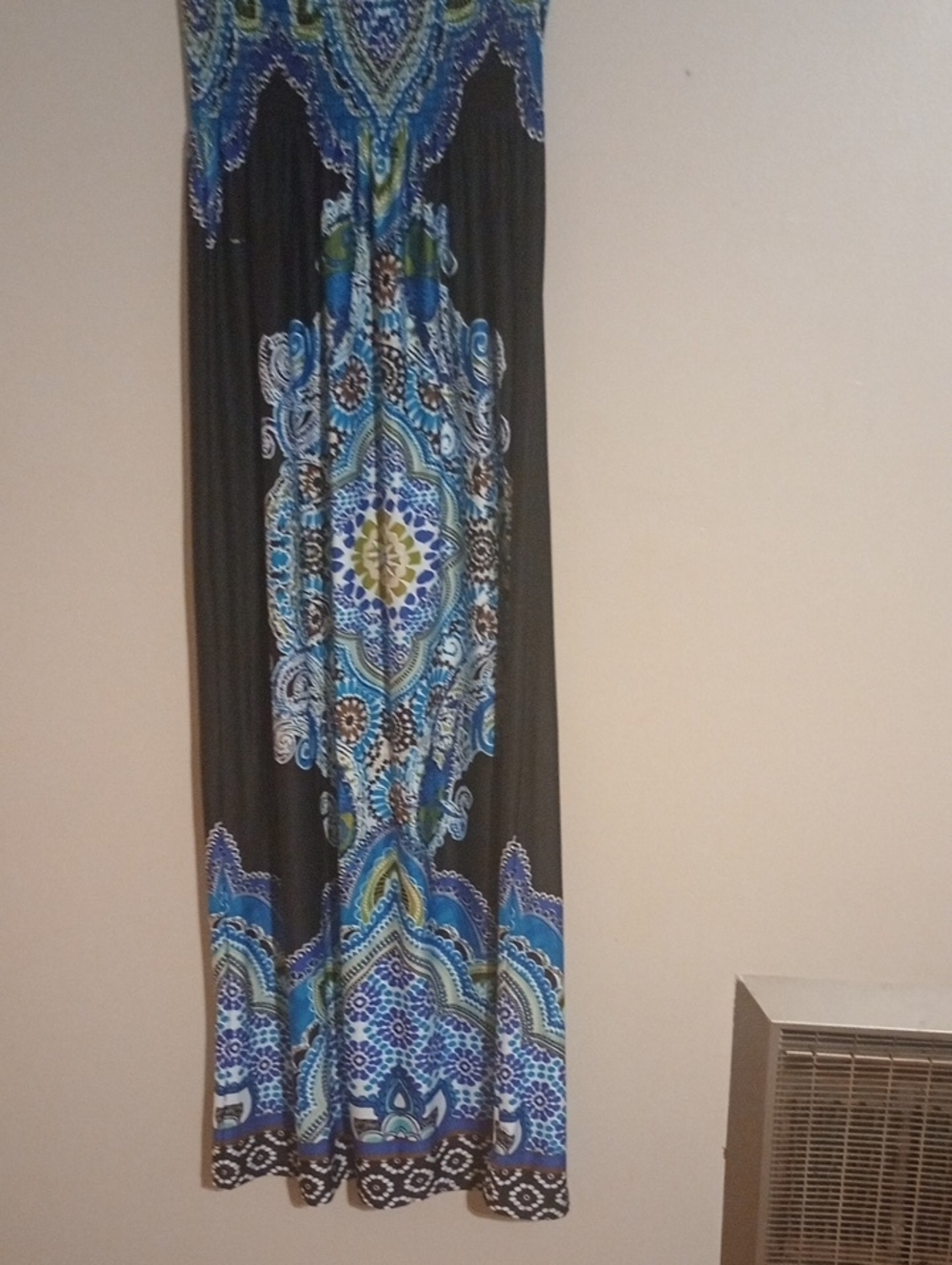 Bailey Blue Blue & Teal Smocked Strapless Maxi Dress Size Small